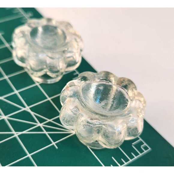 Vintage Glass Coffee Percolator Replacement Tops Set Of 2 Clear Floral Design Fi - Picture 6 of 8